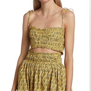 NWT - RHODE -Pooja Cotton-Poplin Floral Print Midi Skirt